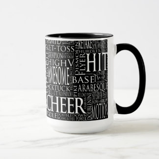 Cheerlead Word Cloud Mok in zwart-wit