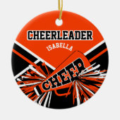 Cheerleader 2 📣 💖 - Oranje, zwart en wit Keramisch Ornament (Voorkant)