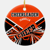 Cheerleader 2 📣 💖 - Oranje, zwart en wit Keramisch Ornament (Achterkant)