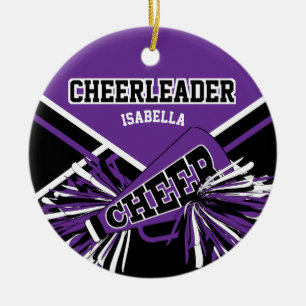 Cheerleader 2 📣 💖 - Paars, zwart en wit Keramisch Ornament
