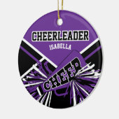 Cheerleader 2 📣 💖 - Paars, zwart en wit Keramisch Ornament (Links)