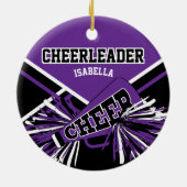Cheerleader 2 📣 💖 - Paars, zwart en wit Keramisch Ornament (Achterkant)