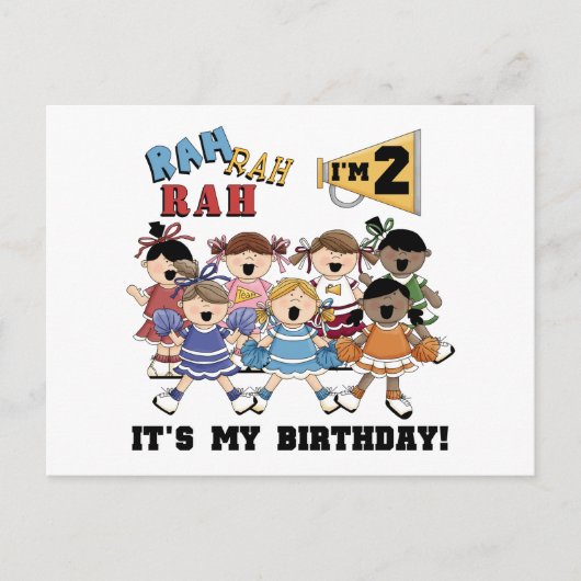 Cheerleader 2e Verjaardag Tshirts en geschenken Briefkaart (Voorkant)