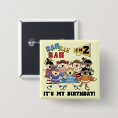 Cheerleader 2e Verjaardag Tshirts en geschenken Vierkante Button 5,1 Cm (Voorkant /achterkant)