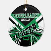 Cheerleader 2S 📣 💖 - groen, zwart en wit Keramisch Ornament (Links)