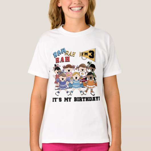 Cheerleader 3e verjaardag T-shirts en geschenken (Voorkant)