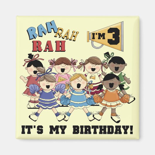 Cheerleader 3e verjaardag T-shirts en geschenken Magneet (Voorkant)