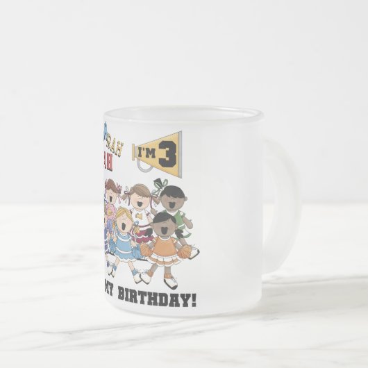 Cheerleader 3e verjaardag T-shirts en geschenken Matglas Koffiemok (Voorkant rechts)