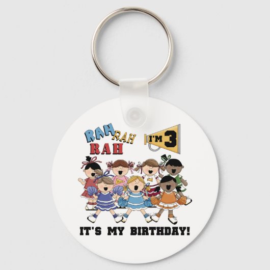 Cheerleader 3e verjaardag T-shirts en geschenken Sleutelhanger (Voorkant)