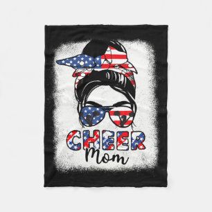 Cheerleader 4 juli Cheer Mom Amerikaanse vlag Patr Fleece Deken