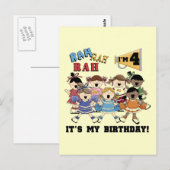 Cheerleader 4e verjaardag T-shirts en cadeaus Briefkaart (Voorkant / Achterkant)