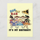 Cheerleader 4e verjaardag T-shirts en cadeaus Briefkaart (Voorkant)