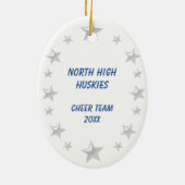 Cheerleader African American Dark Blue & White Keramisch Ornament (Achterkant)