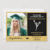 Cheerleader afstuderen Black en Gold Kaart (Voorkant)