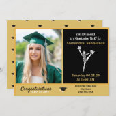 Cheerleader afstuderen Black en Gold Kaart (Voorkant / Achterkant)