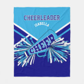 Cheerleader  Baby Blue,  Blauw & Wit Fleece Deken (Voorkant)