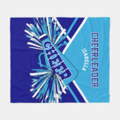 Cheerleader  Baby Blue,  Blauw & Wit Fleece Deken (Voorkant (Horizontaal))