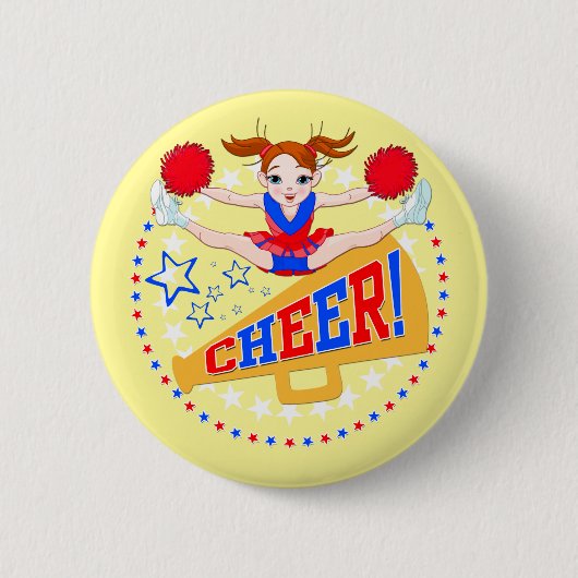 Cheerleader Badge Ronde Button 5,7 Cm (Voorkant)