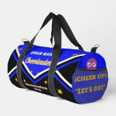 cheerleader bag, personalize blue, white & black  plunjezak (Rechterhoek)