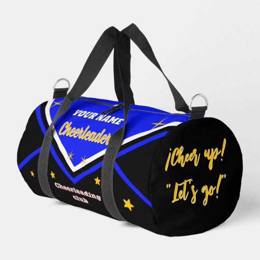cheerleader bag, personalize blue, white & black  plunjezak (Linkerhoek)
