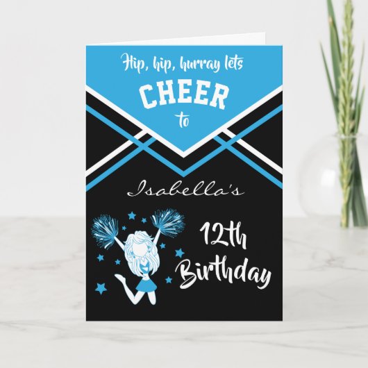 Cheerleader Birthday - Baby Blue Kaart (Voorkant)
