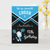 Cheerleader Birthday - Baby Blue Kaart (Gele Bloem)