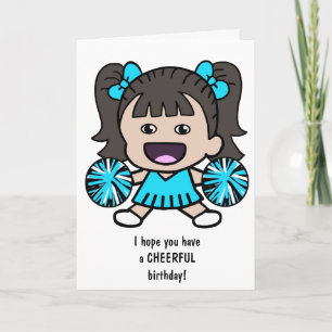  Cheerleader Birthday Card voor meisjes Kaart