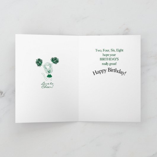 Cheerleader Birthday - DIY Name & Age - Donkergroe Kaart (Binnen)