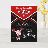 Cheerleader Birthday - DIY Name and Age - Dark Red Kaart (Gele Bloem)