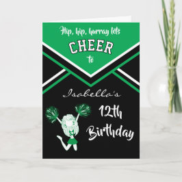 Cheerleader Birthday - DIY Name and Age - Green Kaart