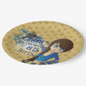 Cheerleader Birthday Girl - Blue Papieren Bordje (Gekanteld)