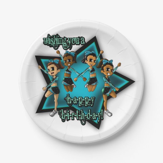 Cheerleader Birthday Papieren Bordje (Voorkant)