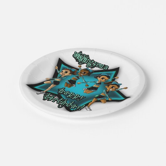 Cheerleader Birthday Papieren Bordje (Gekanteld)