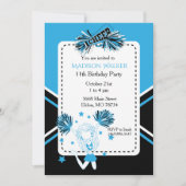 Cheerleader Birthday Party in Baby Blue Kaart (Voorkant)