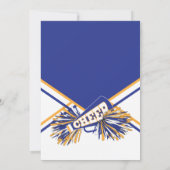 Cheerleader Birthday Party in Blue & Gold Kaart (Achterkant)