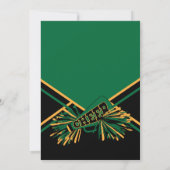 Cheerleader Birthday Party in Dark Green & Gold Kaart (Achterkant)
