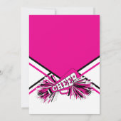 Cheerleader Birthday Party in Hot Pink Kaart (Achterkant)