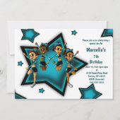 Cheerleader Birthday Party Kaart (Voorkant)