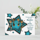 Cheerleader Birthday Party Kaart (Staand voorkant)