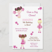 Cheerleader Birthday Uitnodiging (Voorkant)