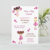 Cheerleader Birthday Uitnodiging (Staand voorkant)