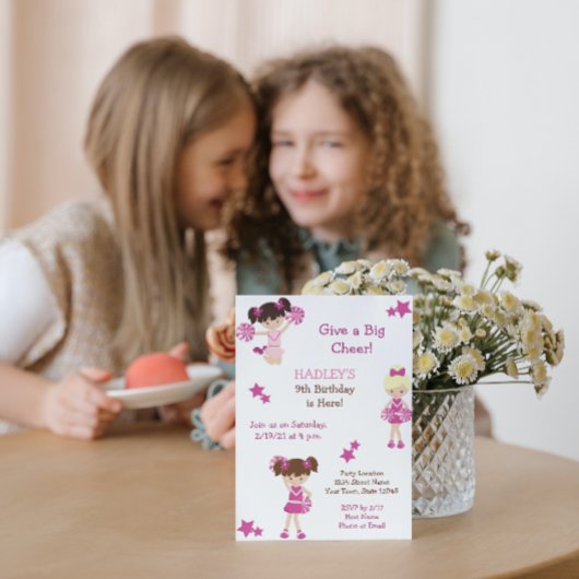 Cheerleader Birthday Uitnodiging