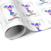 Cheerleader Birthday Wrapping Paper Cadeaupapier (Rol Hoek)