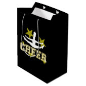 Cheerleader Black en Gold Gift Bag Medium Cadeauzakje (Achterkant Gekanteld)