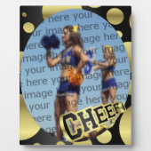 Cheerleader Black en Gold Photo Plaque Fotoplaat (Voorkant)