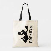 Cheerleader Black silhouette monogram Tote Bag (Achterkant)