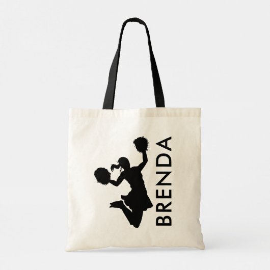 Cheerleader Black silhouette monogram Tote Bag (Achterkant)