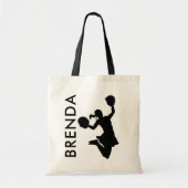 Cheerleader Black silhouette monogram Tote Bag (Voorkant)