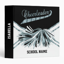 Cheerleader - Blauwgroen glitter, zwart en wit