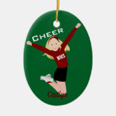 Cheerleader Blonde Red en Black Keramisch Ornament (Voorkant)